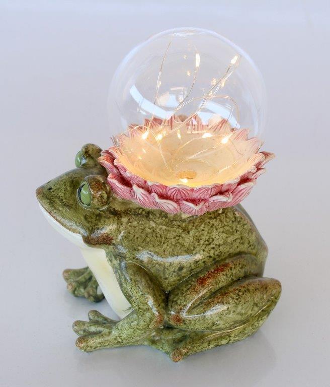 Frog With Glass Ball Led Light